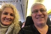 On the plane to London