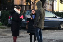 The girls out in the approach work