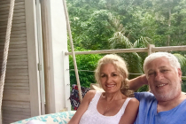 Relaxing on the patio